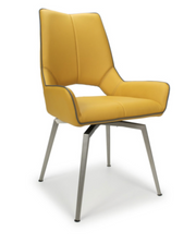 Mako Dining Chair in Yellow Leather