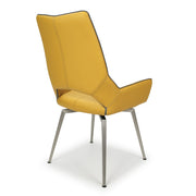 Mako Swivel Dining Chair in Yellow Leather