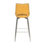 Mako Swivel Bar Stool in Yellow Leather