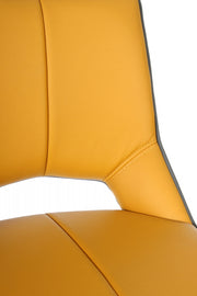 Mako Swivel Bar Stool in Yellow Leather