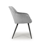 Marina Dining Chair in Grey Velvet