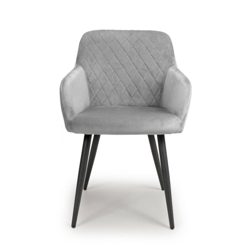 Marina Dining Chair in Grey Velvet