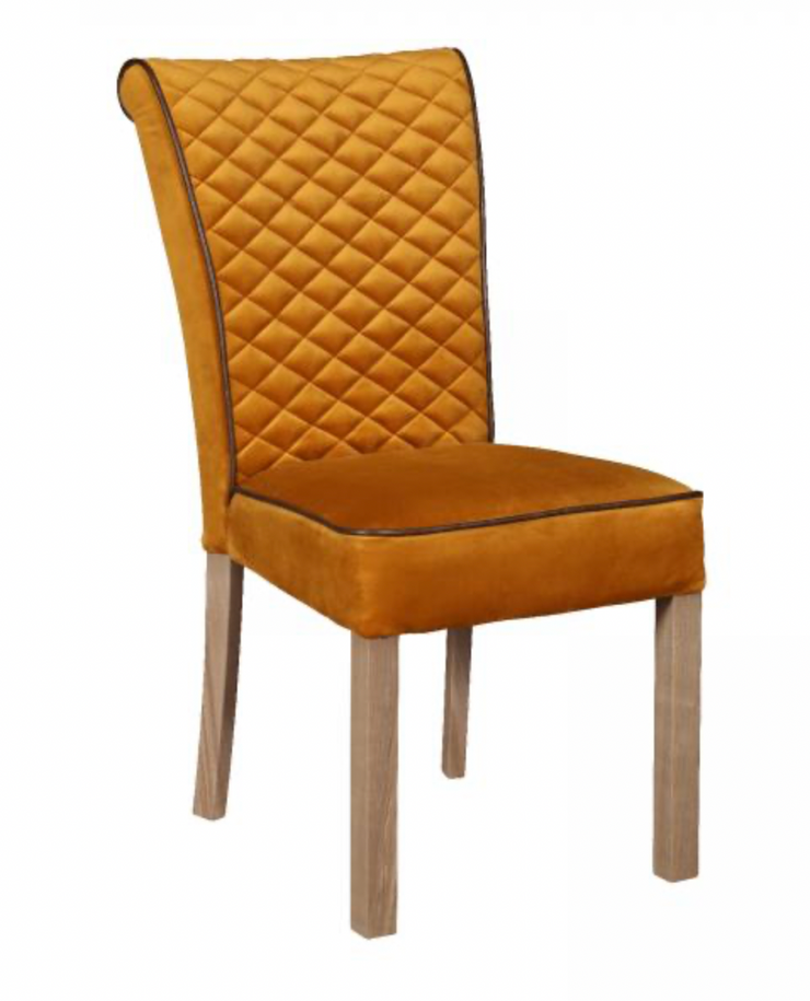 Marino Dining Chair in Saffron Velvet