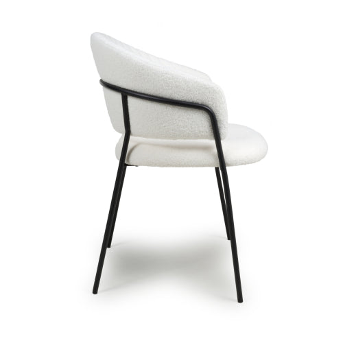 Maya Dining Chair in Boucle White