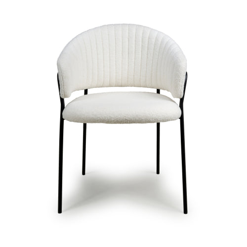 Maya Dining Chair in Boucle White