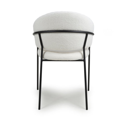 Maya Dining Chair in Boucle White