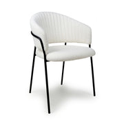 Maya Dining Chair in Boucle White