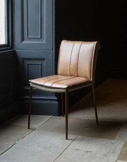 Melrose Dining Chair in Brown Leather