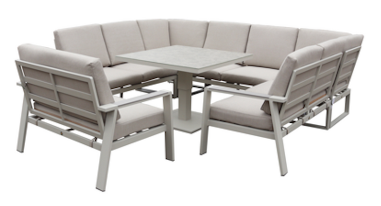 Neptune U-Shape Sofa Dining Set with Gaslift Table and Love Seat