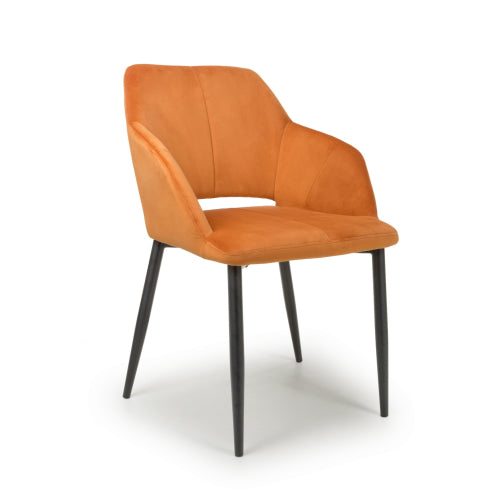 Nero Dining Chair in Burnt Orange Velvet