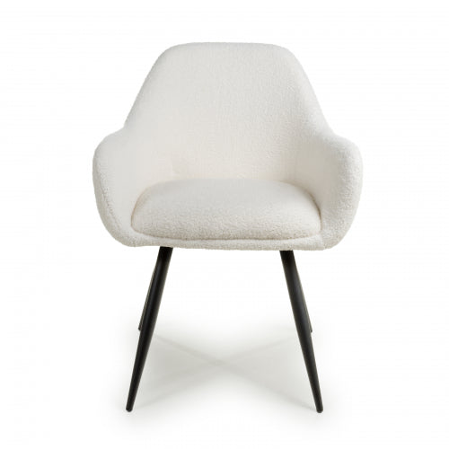 Olympia Dining Chair in Boucle White