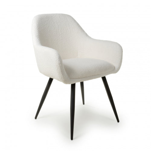 Olympia Dining Chair in Boucle White