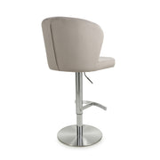 Omega Swivel Bar Stool in Mink Velvet