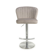 Omega Swivel Bar Stool in Mink Velvet