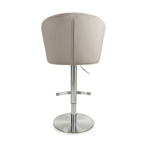 Omega Swivel Bar Stool in Mink Velvet