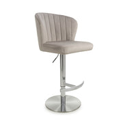 Omega Swivel Bar Stool in Mink Velvet