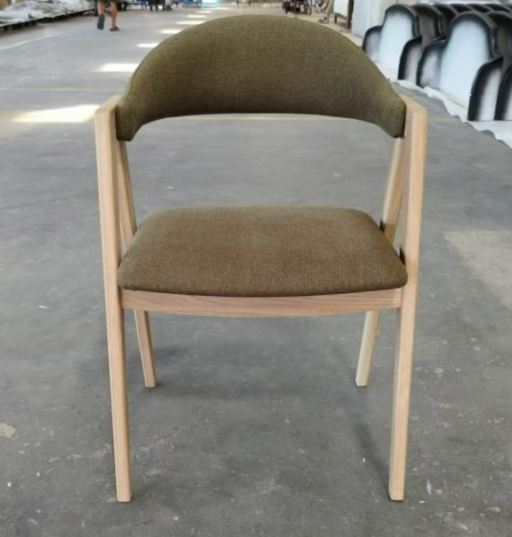 Ossby Chair in Hunter Green Fabric with Grey Legs