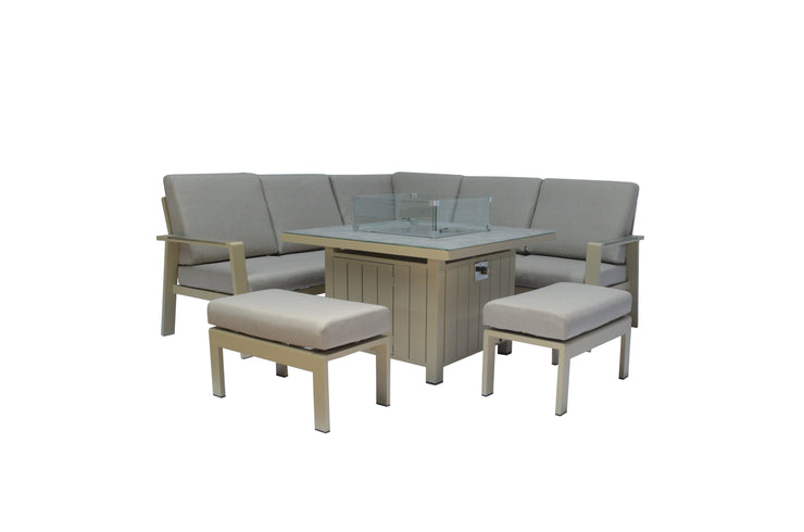 Neptune Corner Sofa Dining Set with Gas Firepit