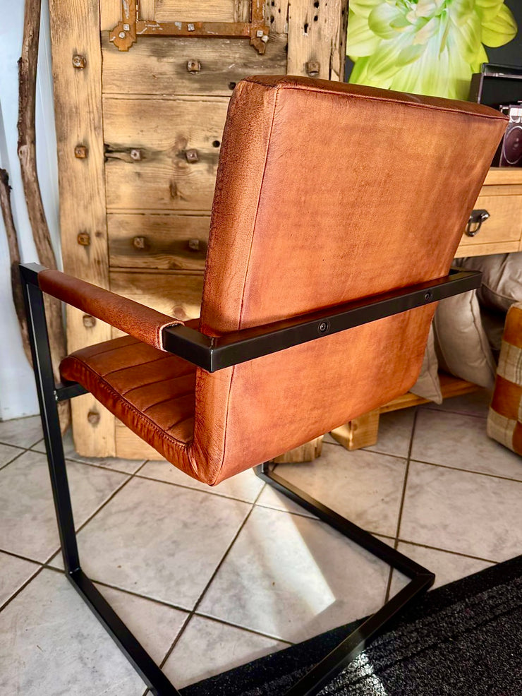 Clearance Sabina Dining Chair in Brown Leather