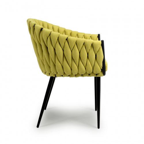 Pandora Dining Chair in Yellow Linen