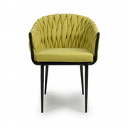 Pandora Dining Chair in Yellow Linen