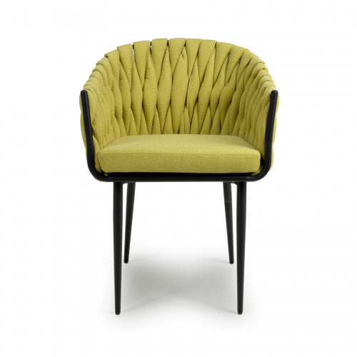 Pandora Dining Chair in Yellow Linen