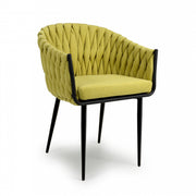 Pandora Dining Chair in Yellow Linen