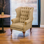 Royal Wing Chair in Brown Cerrato and Uist Night