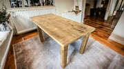 The Authentic Light Waxed 1500mm Plank Dining Table with Leaves