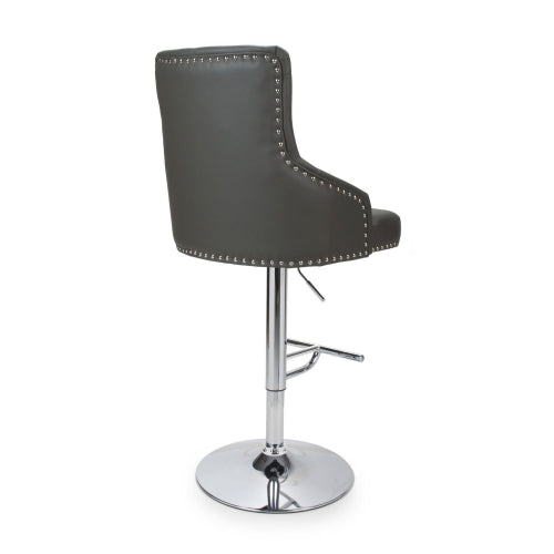 Rocco Bar Stool in Graphite Grey Leather