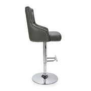 Rocco Bar Stool in Graphite Grey Leather