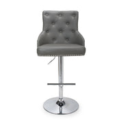 Rocco Bar Stool in Graphite Grey Leather