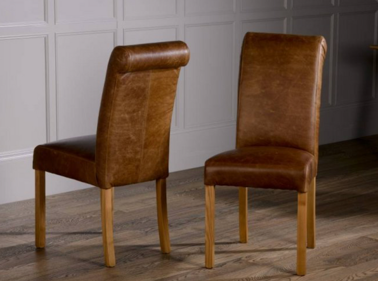 Rollback Dining Chair in Brown Cerrato