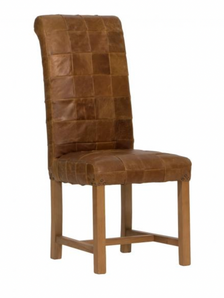 Rollback Patchwork Dining Chair in Brown Cerrato