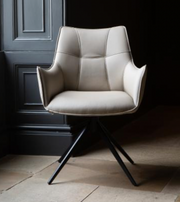 Rome Swivel Chair in Truffle Leather