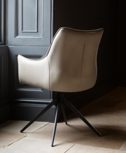 Rome Swivel Chair in Truffle Leather