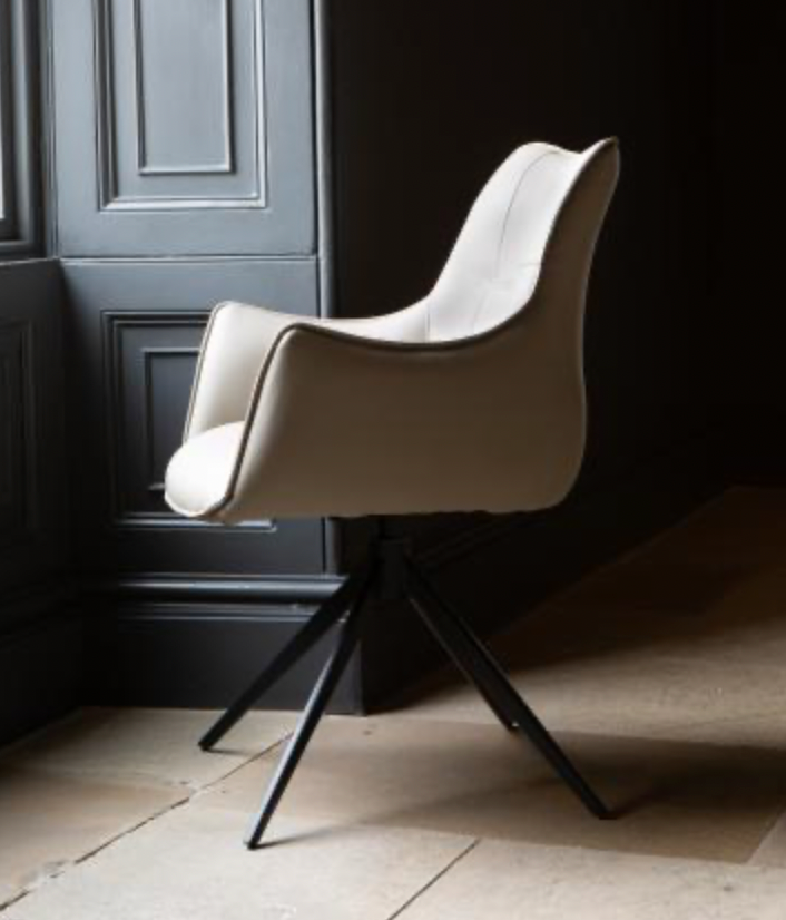 Rome Swivel Chair in Truffle Leather