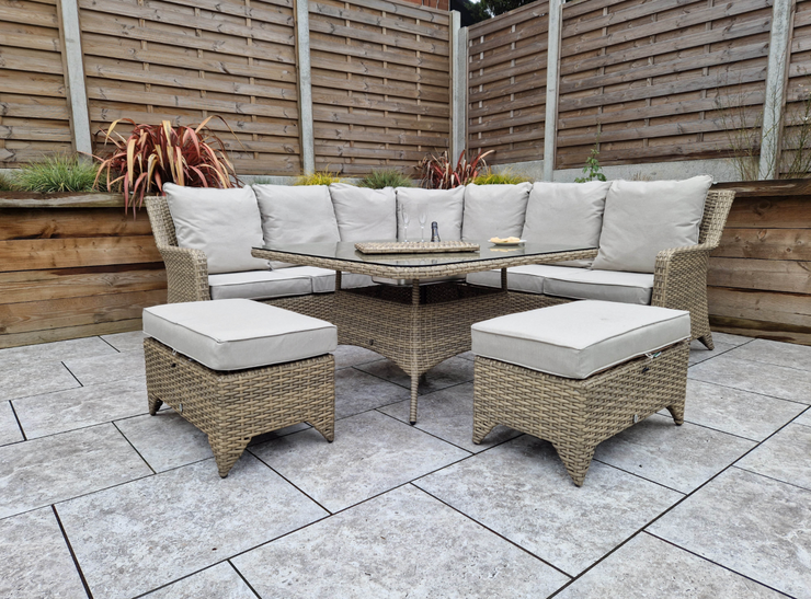 Sarah Corner Dining Set with Ice Bucket in Natural