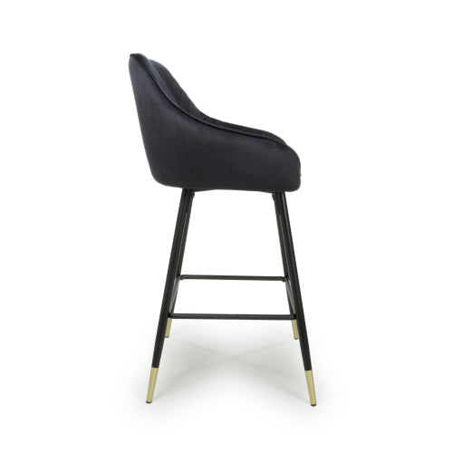 Savannah Bar Stool in Black Velvet