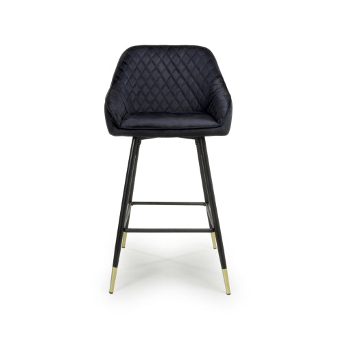 Savannah Bar Stool in Black Velvet