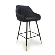 Savannah Bar Stool in Black Velvet