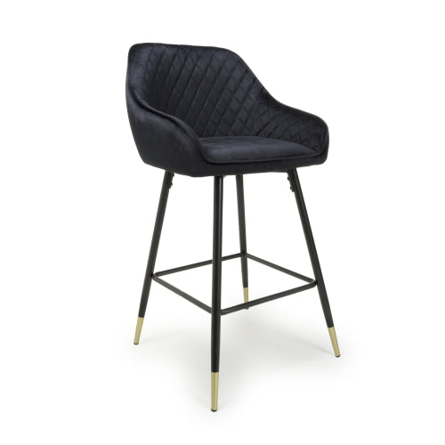 Savannah Bar Stool in Black Velvet