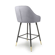 Savannah Bar Stool in Grey Velvet