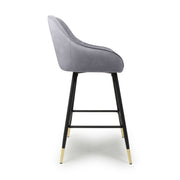 Savannah Bar Stool in Grey Velvet