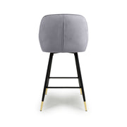 Savannah Bar Stool in Grey Velvet