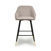 Savannah Bar Stool in Mink Velvet