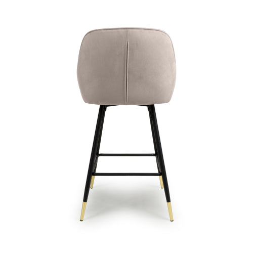 Savannah Bar Stool in Mink Velvet