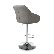 Serena Bar Stool in Charcoal Leather