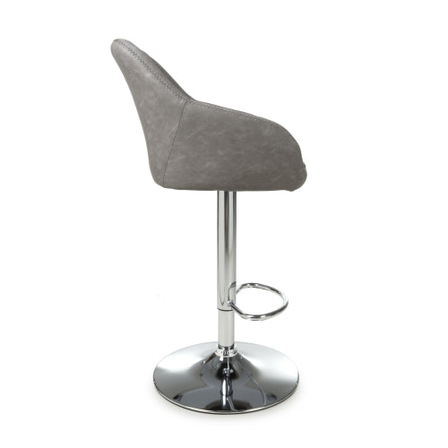 Serena Bar Stool in Charcoal Leather