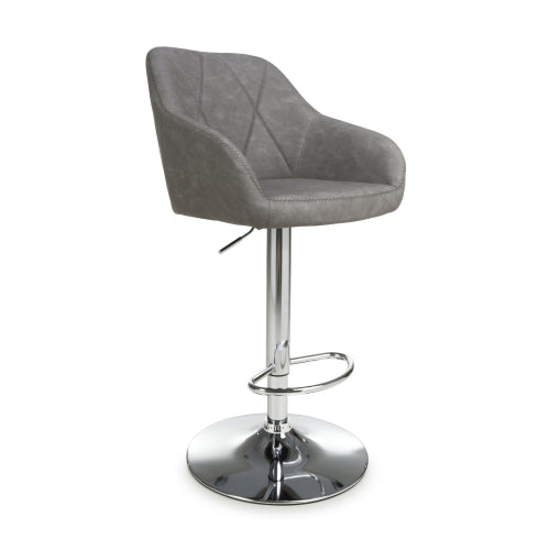 Serena Bar Stool in Charcoal Leather